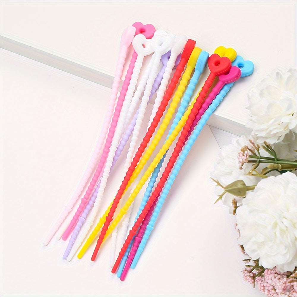10PCS 12.6cm Silicone Cable Organizer Strap Set