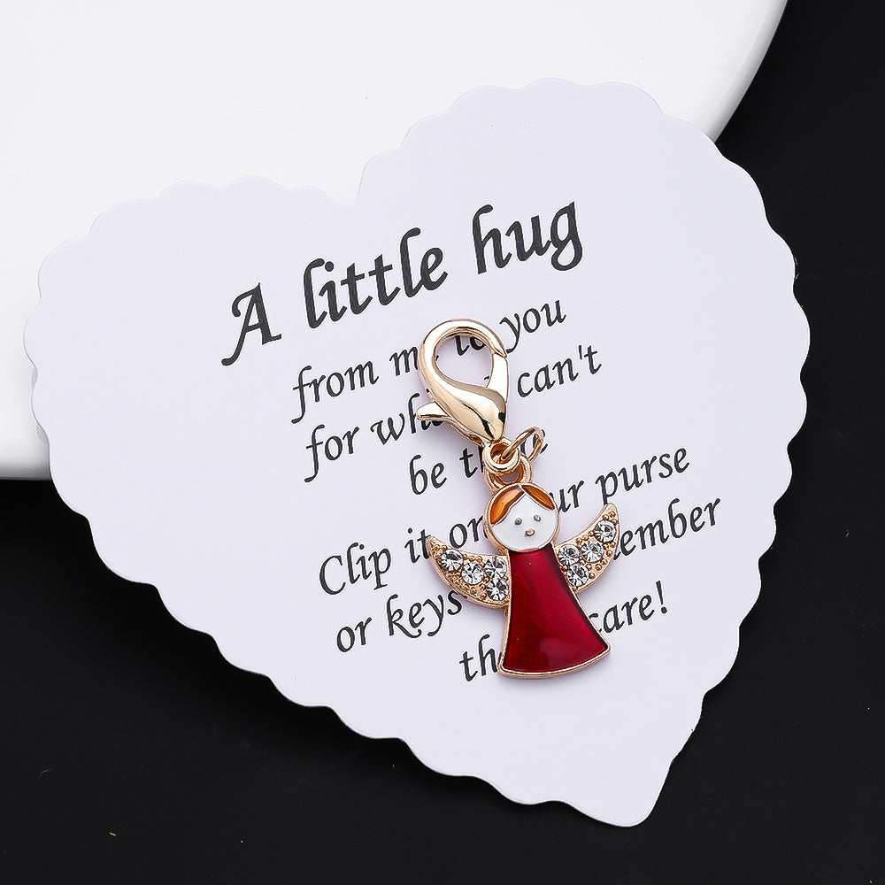 Red Angel Keychain with Thank You Card