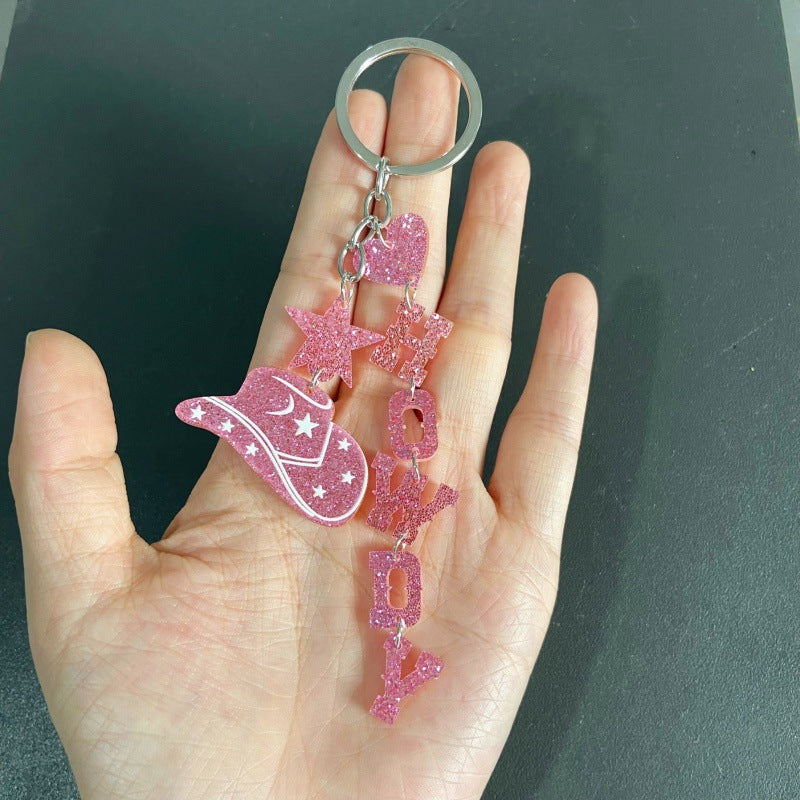 Western Cowgirl Acrylic Keychains