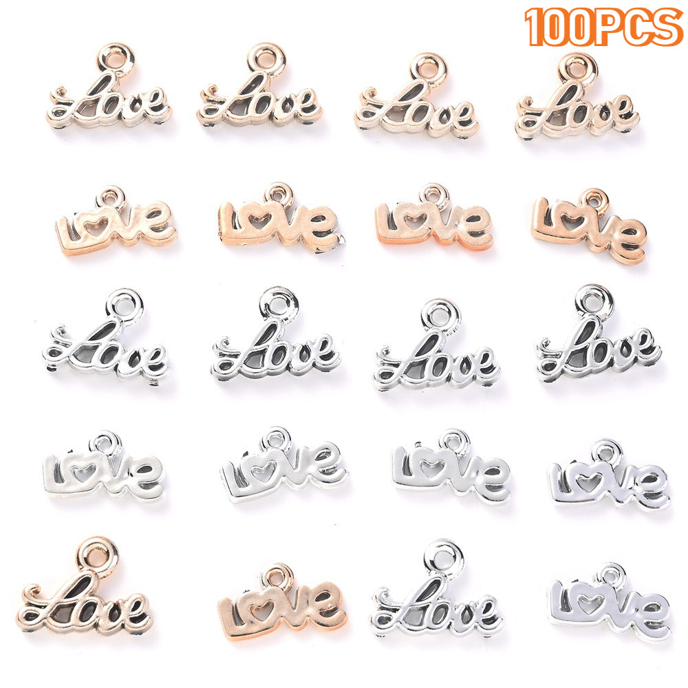 100PCS CCB LOVE Letter Pendant Set