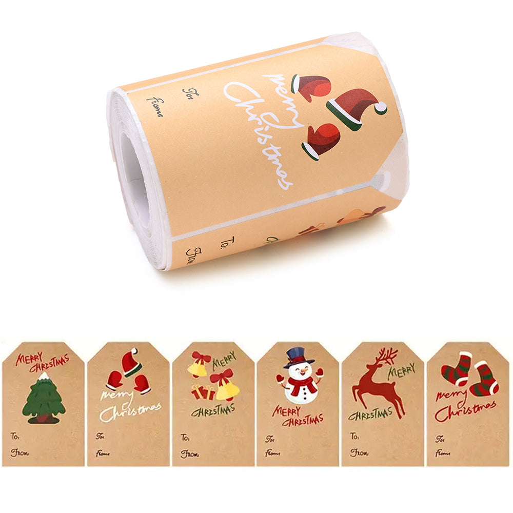 Retro Christmas Santa Snowman Stickers