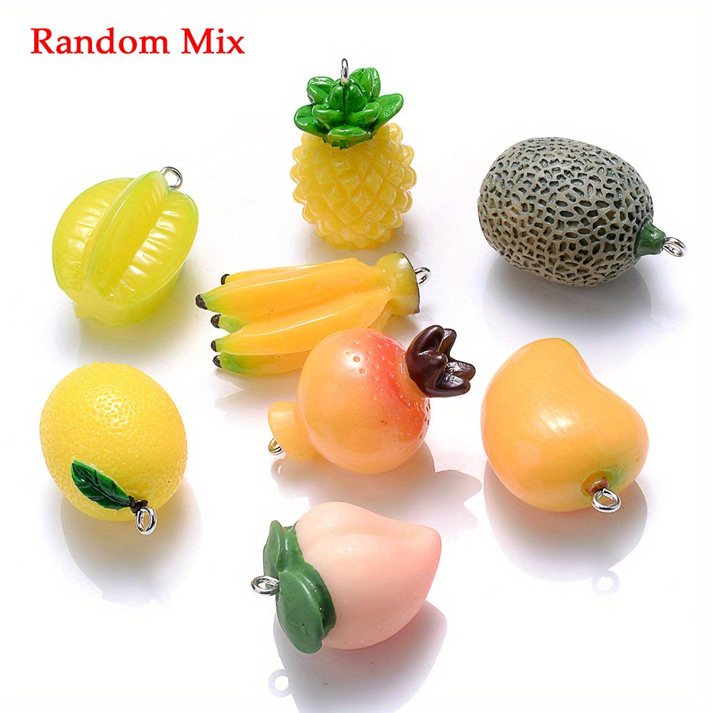 Mixed Fruit Resin Charm Pendants