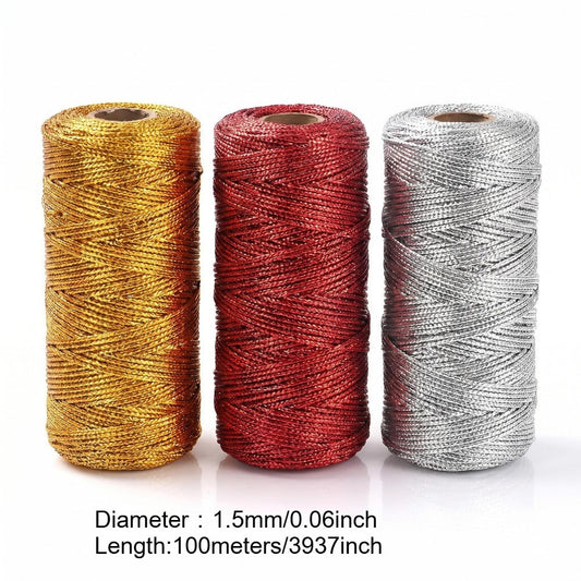 Red Gold Silver Polyester Cord Set