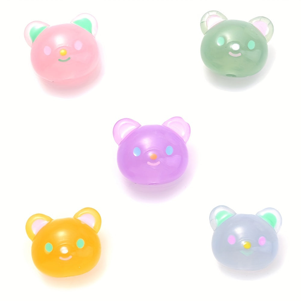 Luminous Bear Head Acrylic Beads