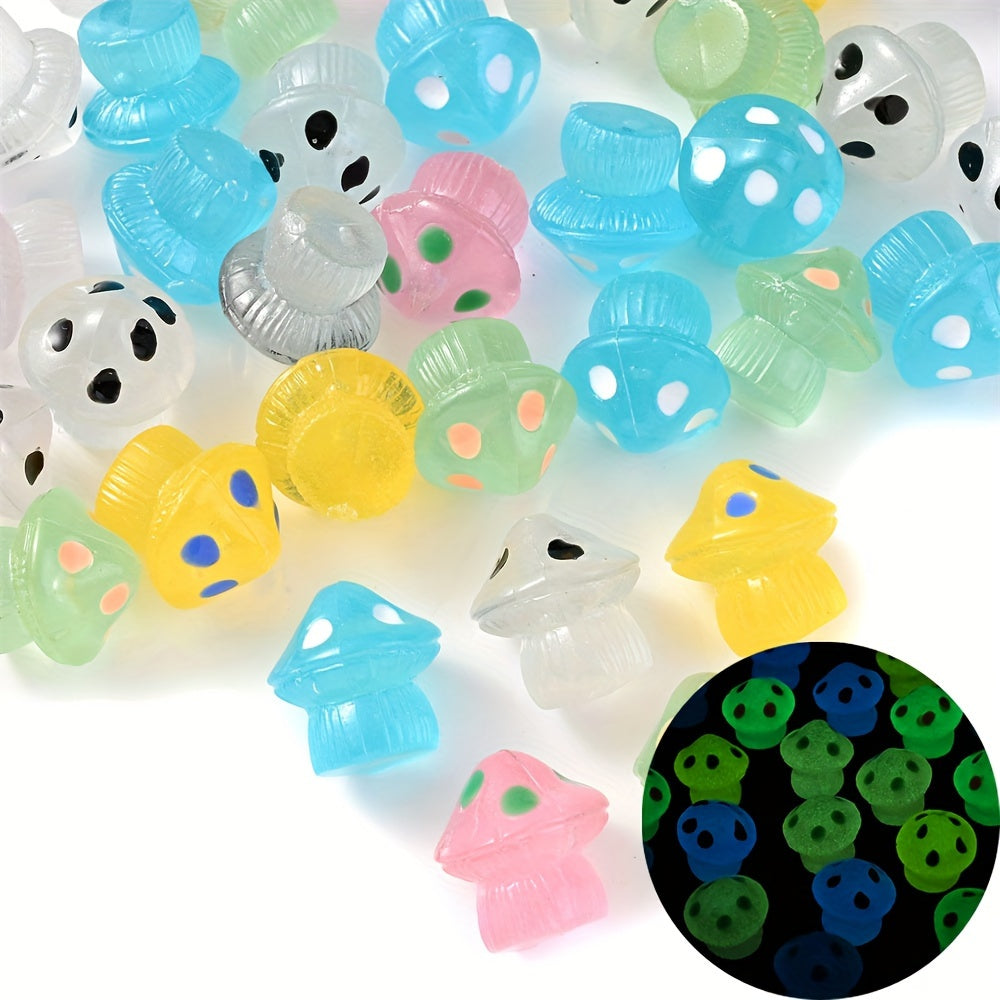 Luminous Resin Mushroom Beads
