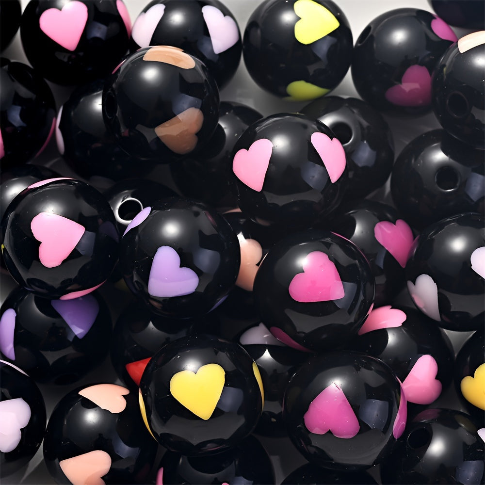 Black Heart Star Acrylic Spacer Beads