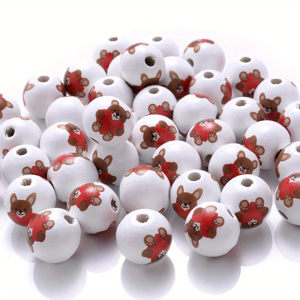 Love Bear Wooden Beads