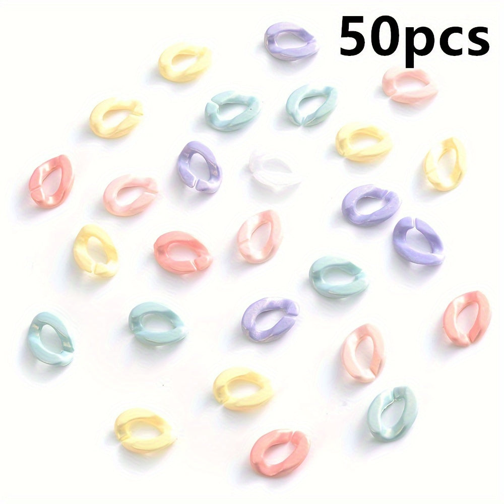 Sparkling Acrylic Oval Chain Beads