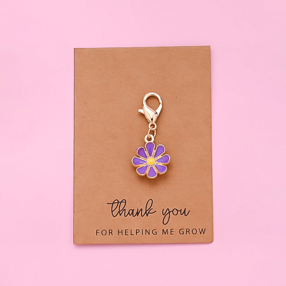 Daisy Flower Keychain with Thank You Card
