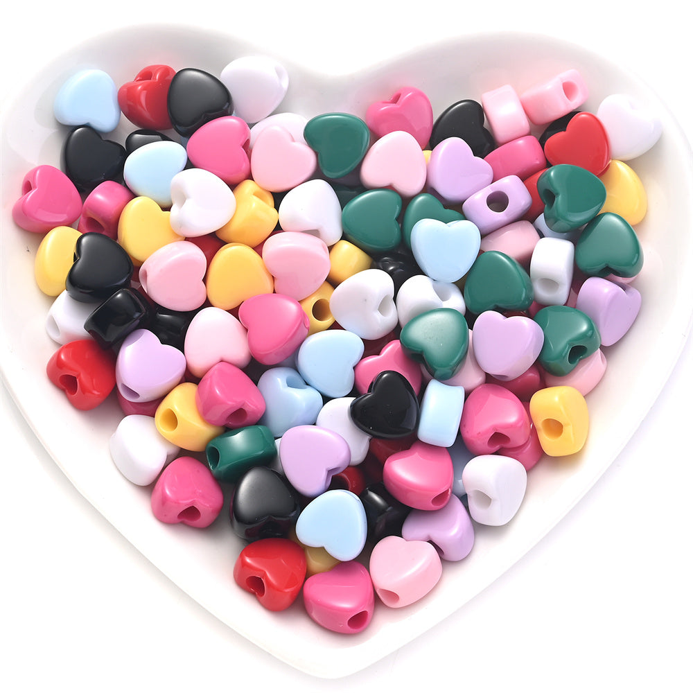 Heart-Shaped Acrylic Beads