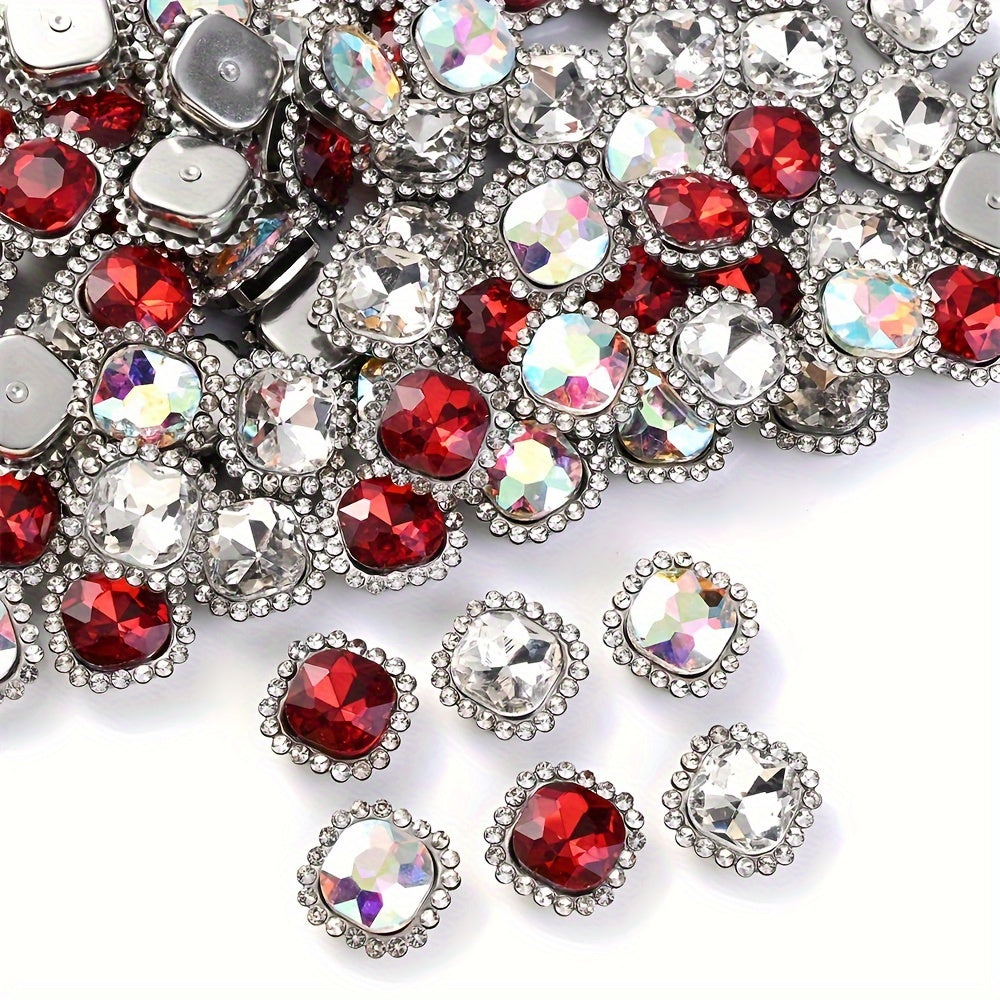 10PCS 14mm Sunflower Rhinestone & Pearl Flower Pendant Set