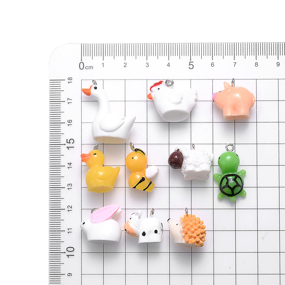 Mini Resin Farm Animal Pendant Charms