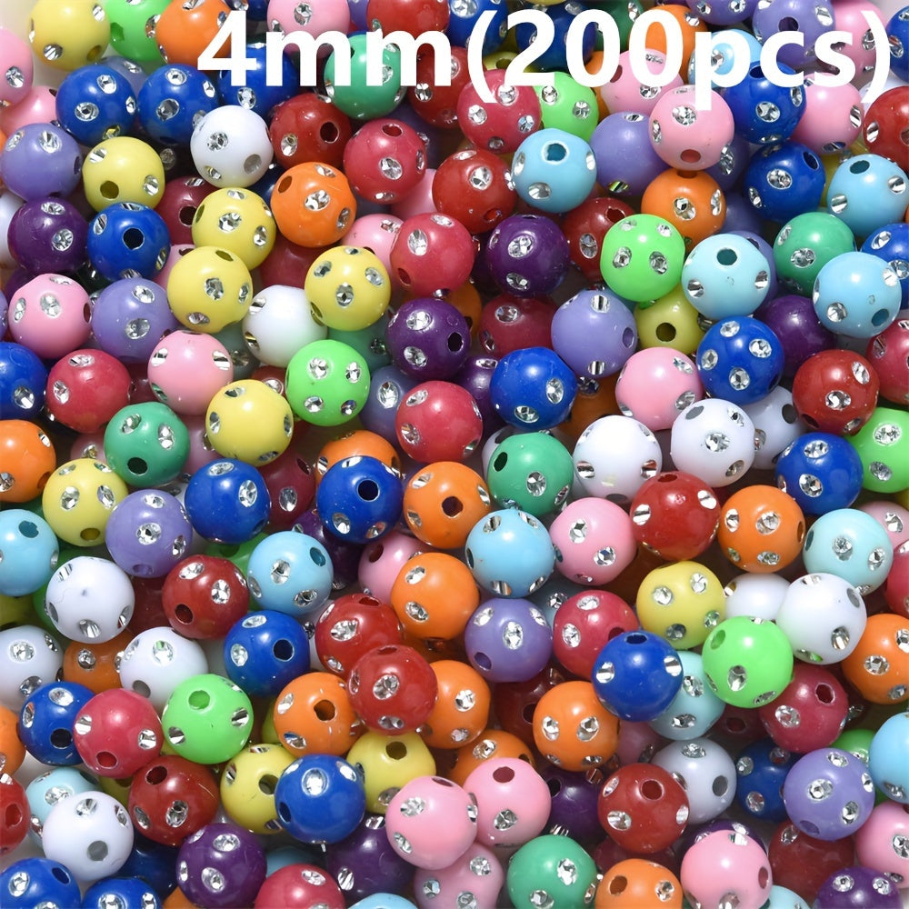 Mixed Acrylic Round Spacer Beads