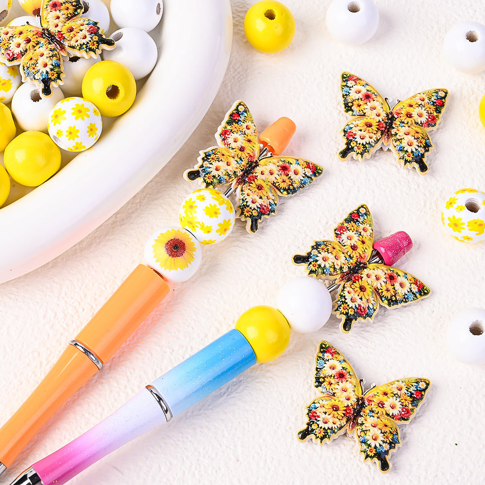 45-Piece Butterfly and Sunflower Bead Set
