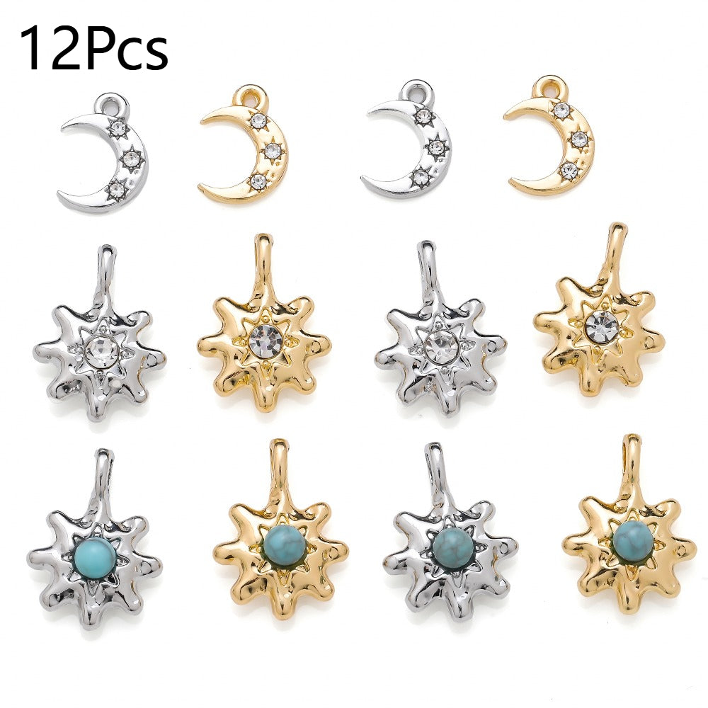 Sun and Moon Alloy Pendants