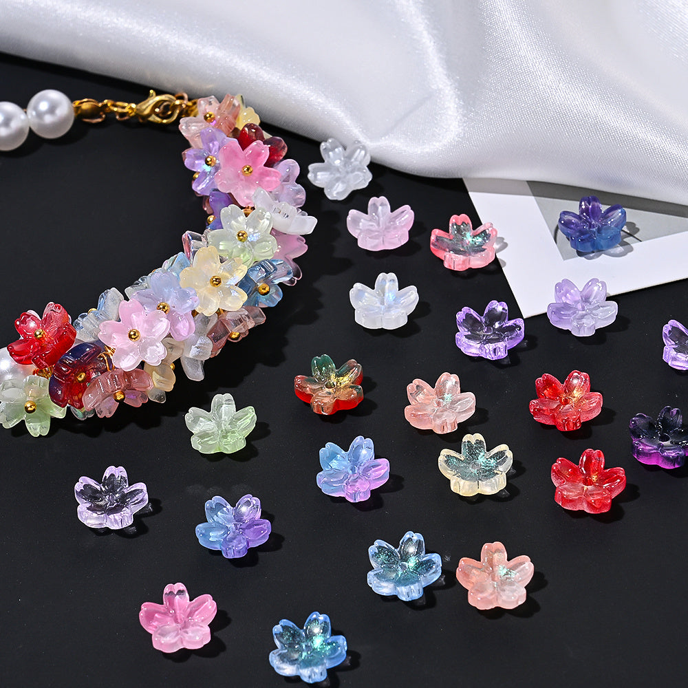 Gradient Sakura Glass Flower Beads