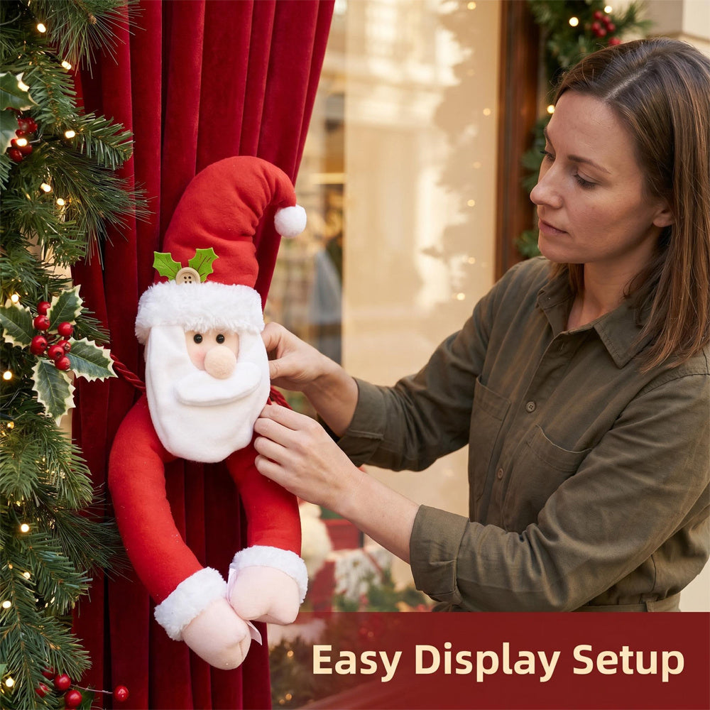 2-Piece 22x52 cm Santa Claus Curtain Tiebacks