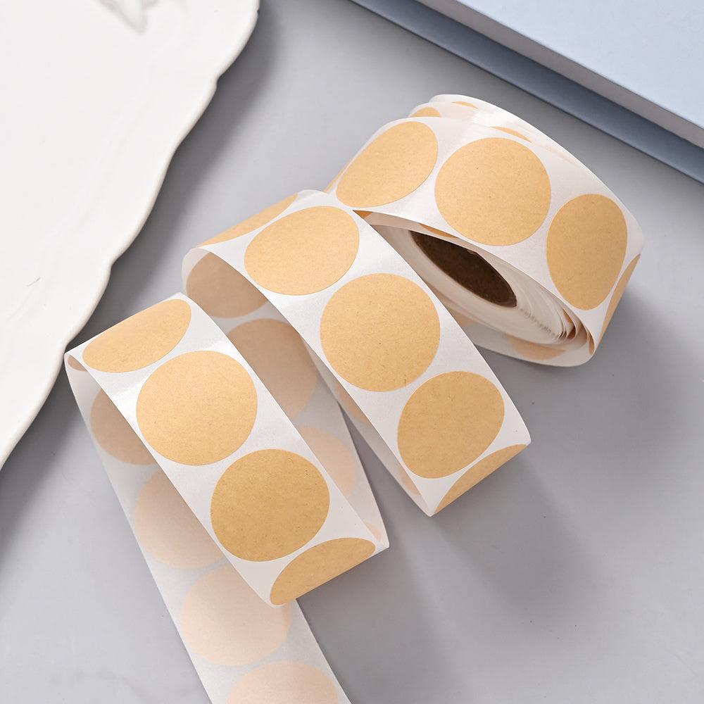 Khaki Round Paper Stickers