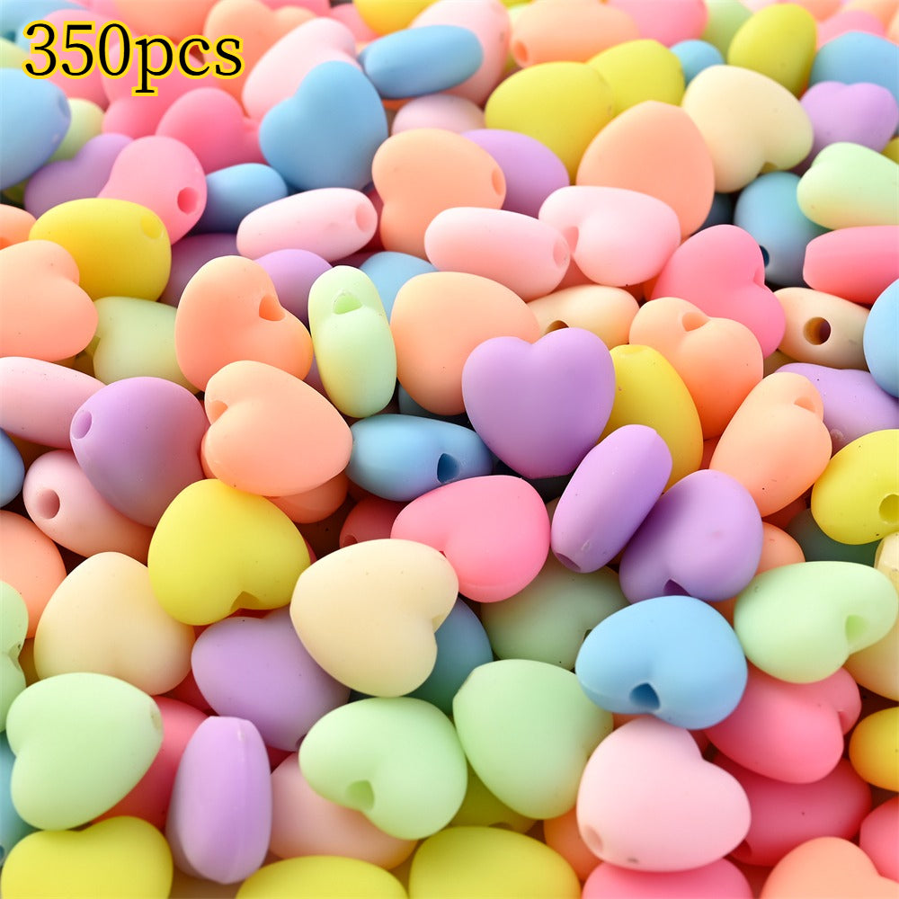 Matte Love Heart Acrylic Beads