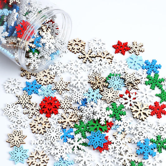 Snowflake Wooden Beads