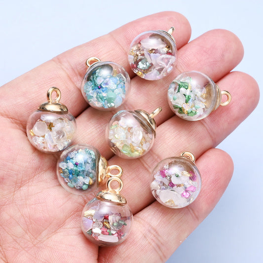 Irregular Gravel Glass Pendant Charms