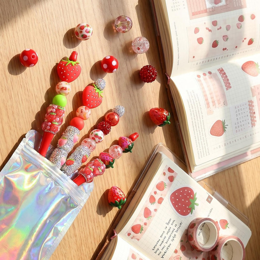 Strawberry Beadable Pen Set