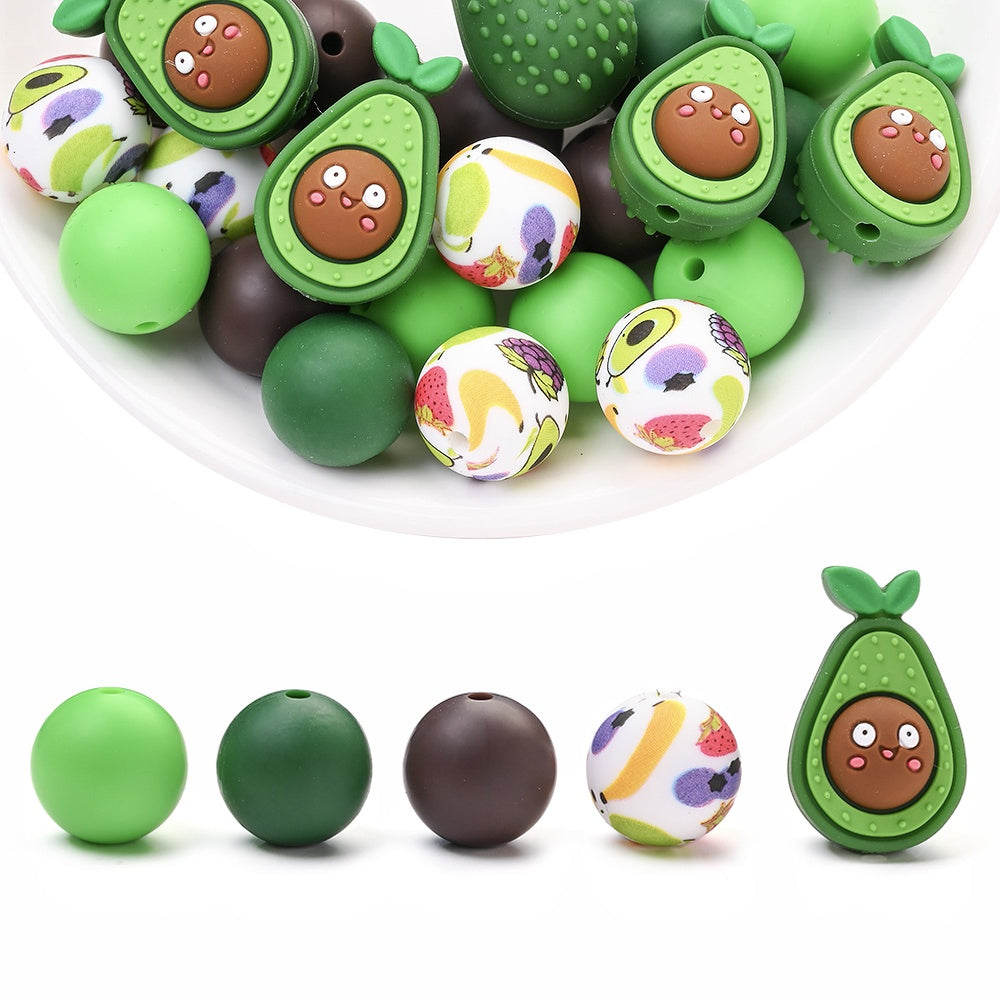 25PCS Fruit Collection Silicone Bead Set