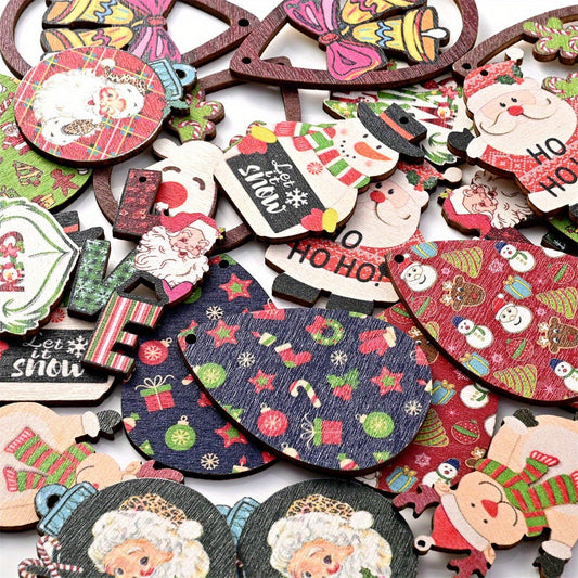 Christmas Painted Wooden Hanging Pendants