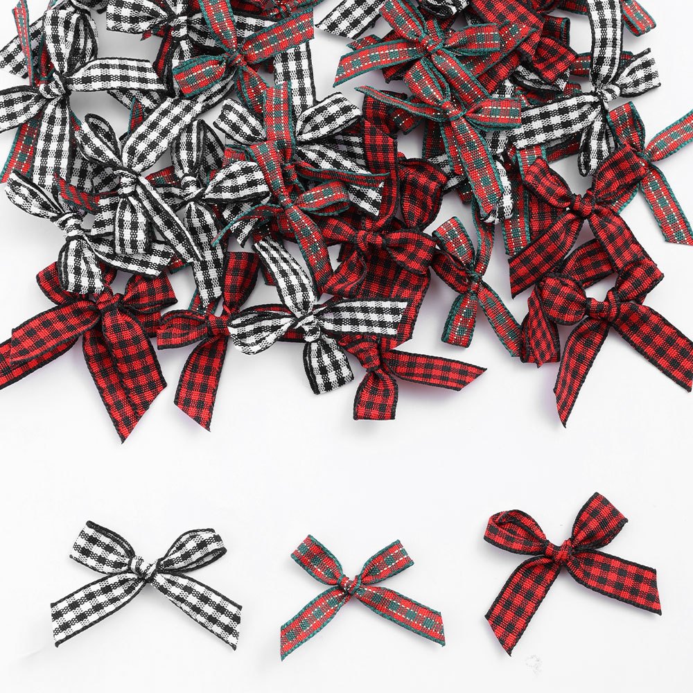 Christmas Plaid Bow Embellishments