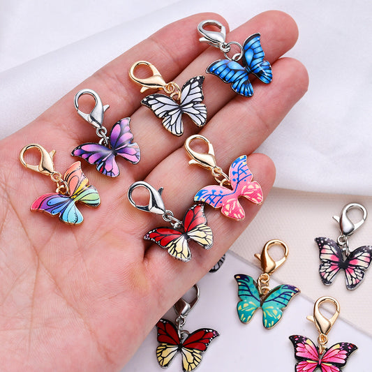 Vintage Butterfly Enamel Alloy Charms