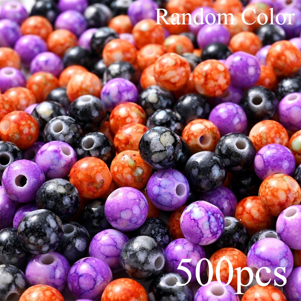 200/500pcs Halloween Acrylic Crackle Beads