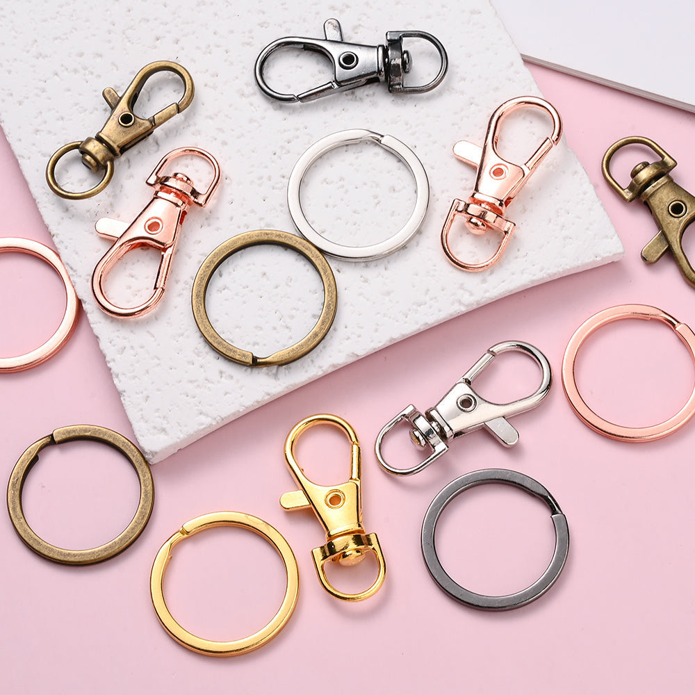 Zinc Alloy Circle Keychain Set