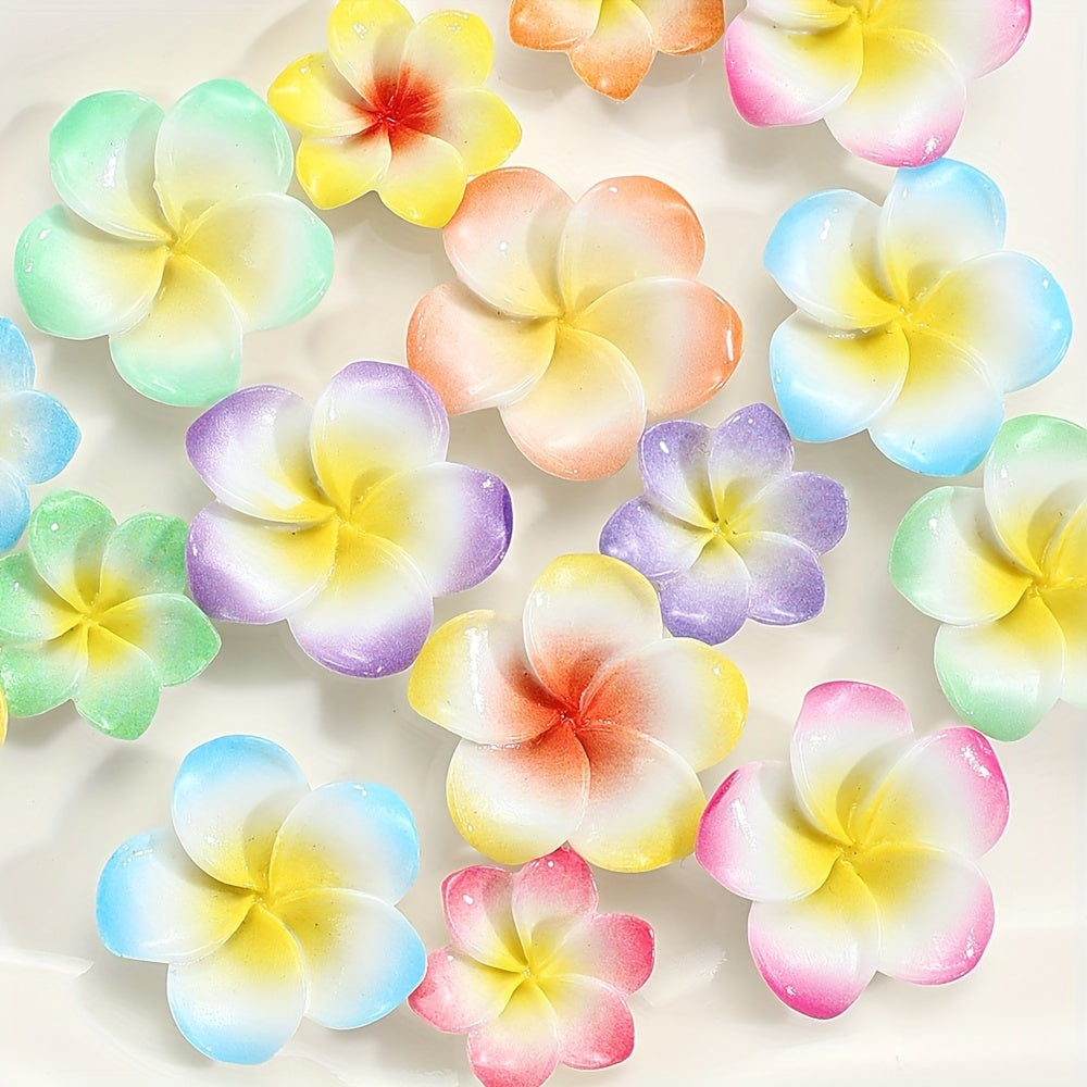 20PCS 20/24mm Frangipani Hawaiian Flower Resin Embellishments