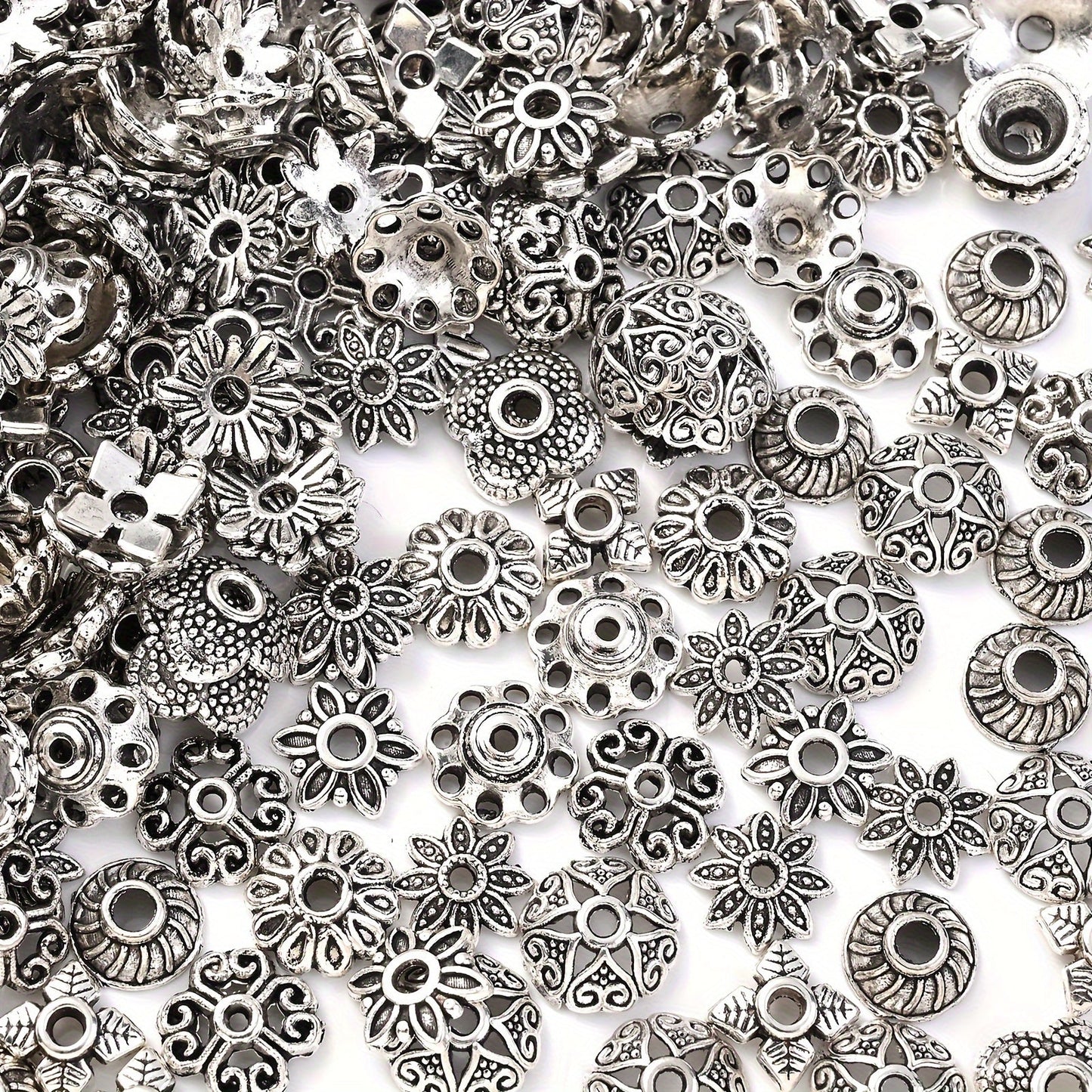 Mixed Flower End Cap Beads
