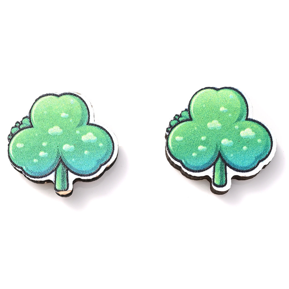 Green Lucky Stud Earrings