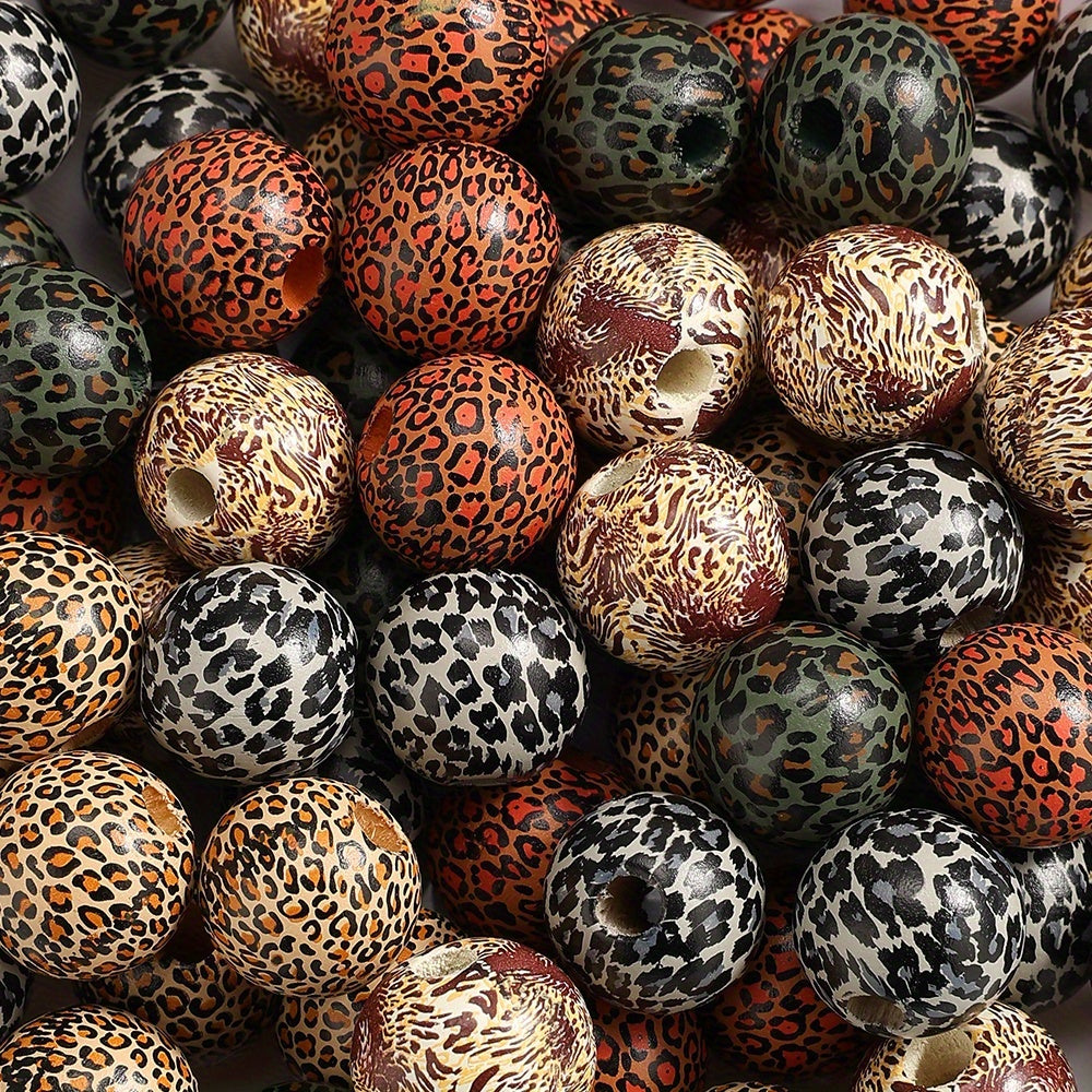 Patterned Wooden Large Hole Spacer Beads