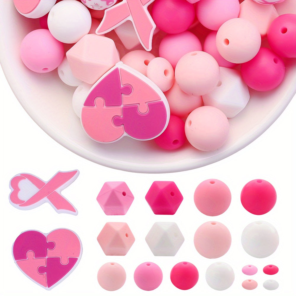 Ribbon Shape Silicone Beads Set