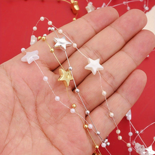 5 yd 14 mm Star-Style Acrylic Christmas Hanging Decorations