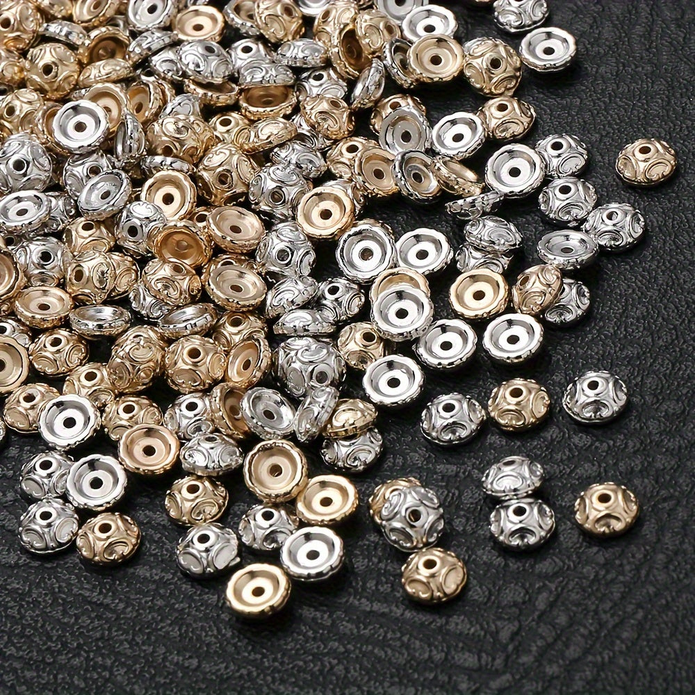 100PCS 7mm Semicircular Pattern Plastic Bead Set