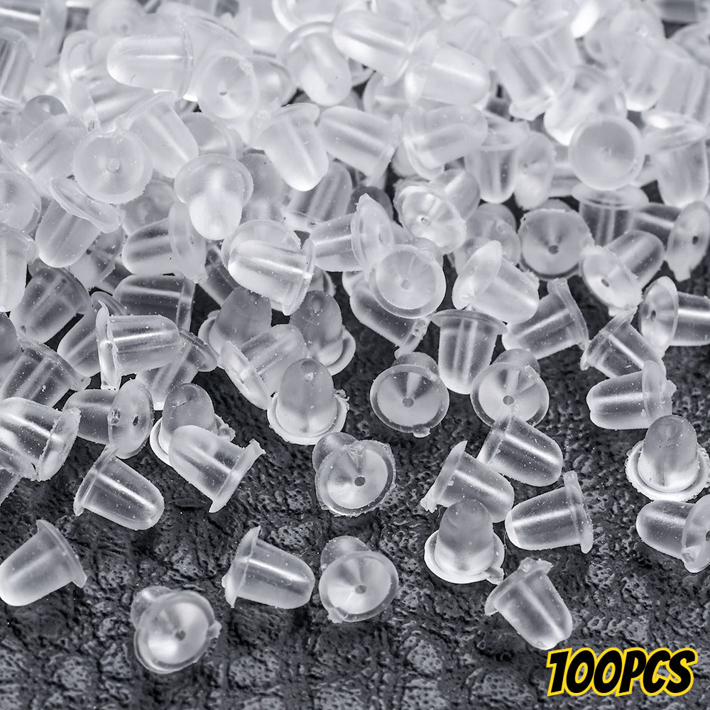 100PCS Soft Silicone Earring Back Set