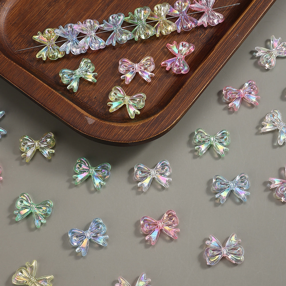 Iridescent Acrylic Bow Beads