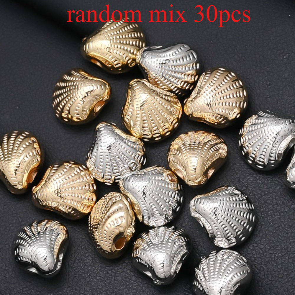 30pcs/set 11x12mm CCB Plastic Shell Beads