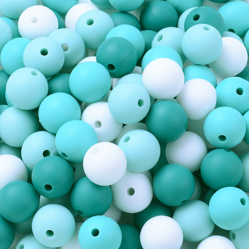 12 mm Rainbow Silicone Beads