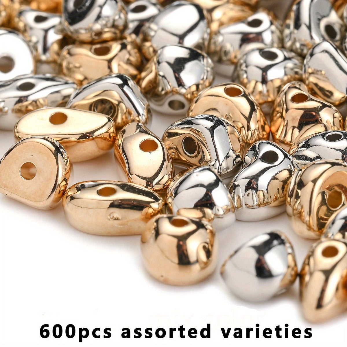 600pcs CCB Plastic Beads Mixed Irregular Shape Spacer Loose Beads