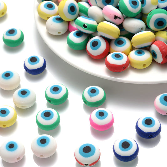 10PCS Multicolor Evil Eye Soft Clay Bead Set