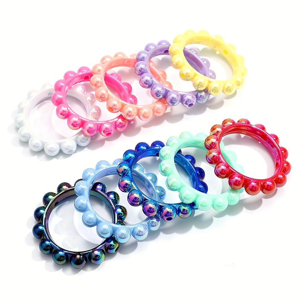 10PCS 42mm Perforated Acrylic Ring Set