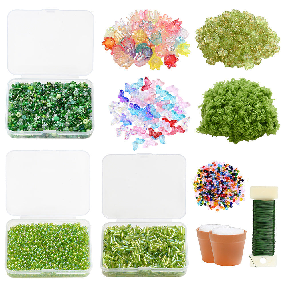 Green DIY Mini Potted Plant Bead Kit
