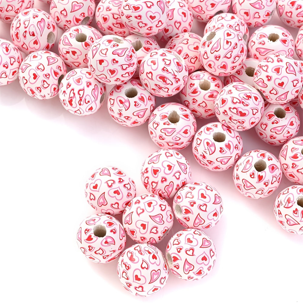 Red Heart Wood Beads