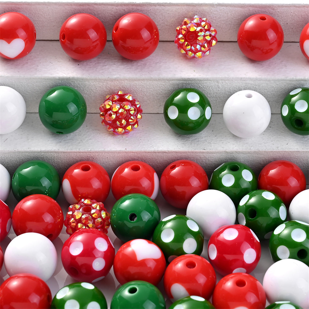 Christmas Rhinestone Acrylic Beads