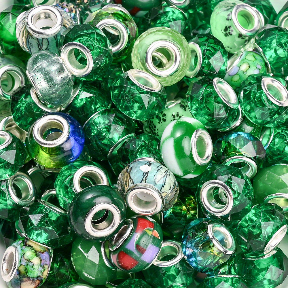 Cracked Imitation Ceramic Acrylic Spacer Beads